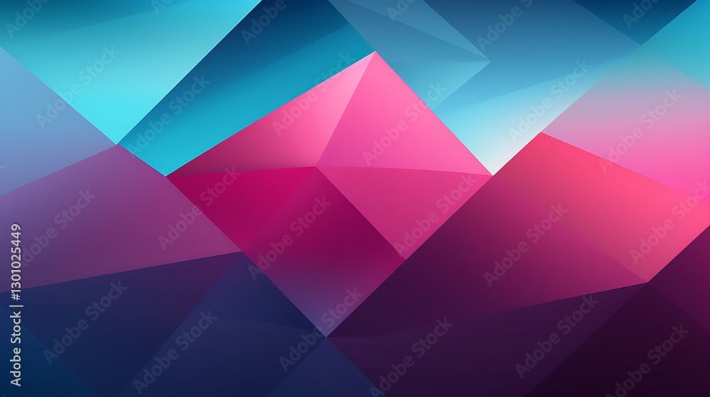 Poster geometric prism: captivating digital abstract art, featuring a mesmerizing array of multifaceted tri