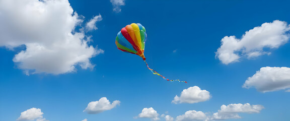 A colorful kite shaped like a hot air balloon in the sky