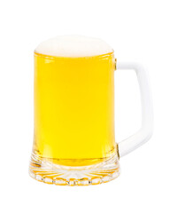 glass of beer white background
