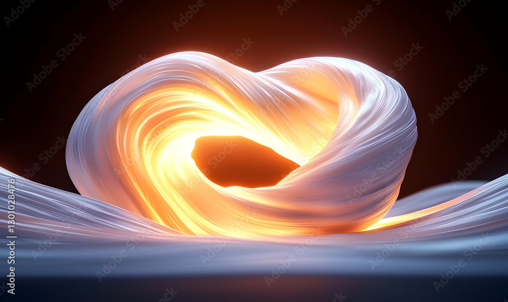 Poster abstract wave formation with soft glow and fluid motion effect