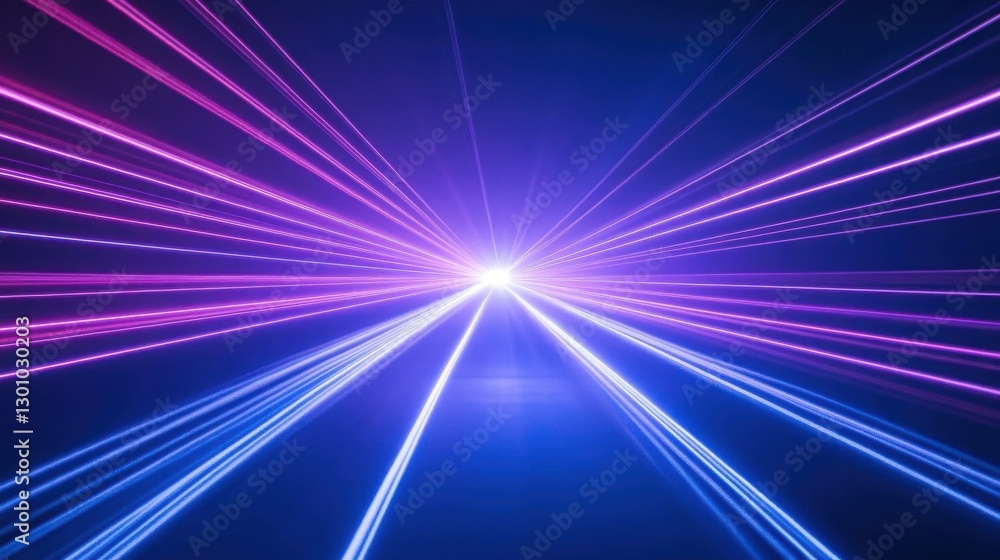 Poster abstract visualization of light beams radiating from a bright point