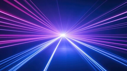 Abstract visualization of light beams radiating from a bright point