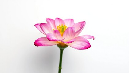Fototapeta premium A single vibrant bloom, petals delicately unfurled, isolated against a pure white backdrop, plant, blossom