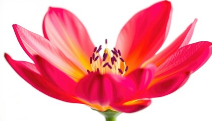 A single vibrant bloom, petals unfurled, set against a pure white backdrop, vibrant, bloom