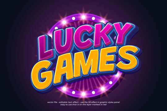 Editable text effects lucky games with 3d style