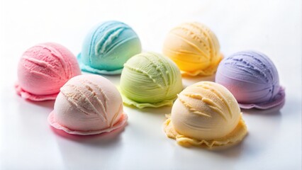 Obraz premium ice cream scoops on white background