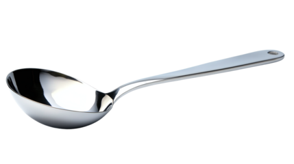 High-resolution ladle isolated on transparent background for culinary designs and professional kitchen illustrations featuring essential cooking utensils and food preparation concepts.
