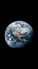 Fototapeta premium Earth from space, North America, isolated, black background, view