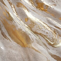 Obraz premium Abstract Gold and White Swirling Marble Texture