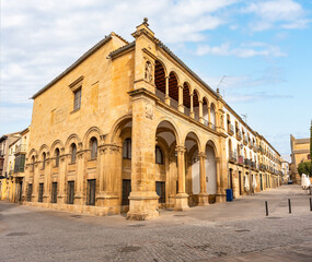 Obraz premium Old town hall of the city of Ubeda with medieval-style stone arches, Jaen