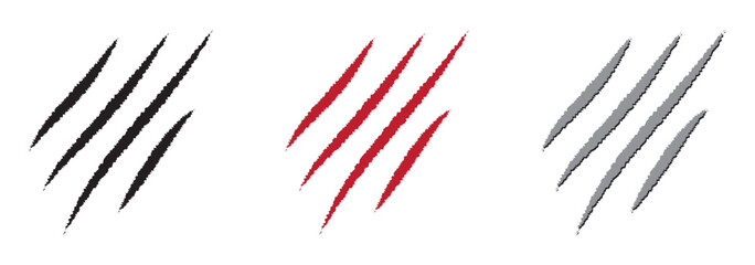 wild animal claw scratches marks, nail rips, tiger, bear or cat paws sherds Lion, monster or beast break
