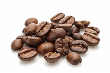 Fototapeta premium Coffee beans on white background. AI generated