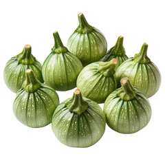 Obraz premium A Group of Green Zucchini Isolated on Transparent Background