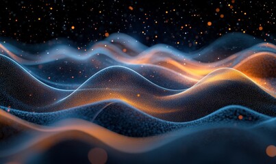 abstract flowing waves with vibrant colors.