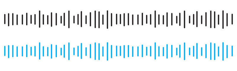 Sound wave set. Sound waves, Equalizer, Audio waves, Radio signal, Music. Recording. Vector illustration