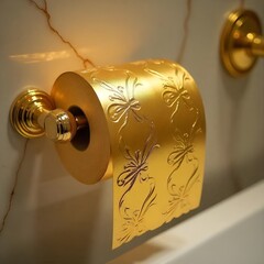 toilet paper roll with golden colour