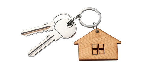 House Keys with House-Shaped Keychain – Transparent Background, Real Estate Concept
Real Estate House Key with Home-Shaped Keychain – Isolated on Transparent Background