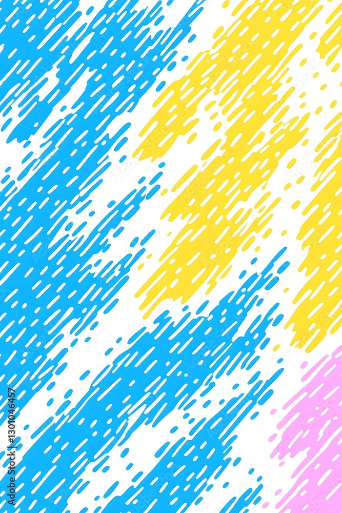 Poster abstract hand-drawn color lines with a joyful and vibrant expression