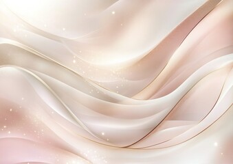 Obraz premium Elegant flowing silk fabric with gold lines and soft light.
