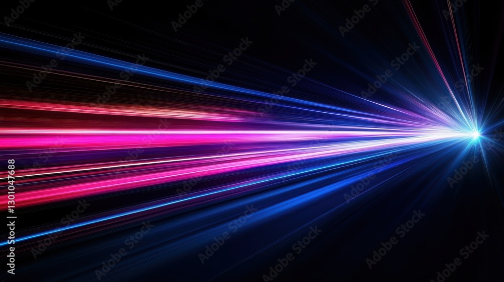 Poster abstract depiction of color streaks emanating from a bright light source