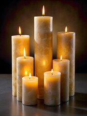 Burning candles on a dark background