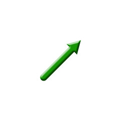 green arrow pointing upward and to right side direction 