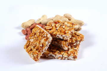 Peanut candy and raw peanut  