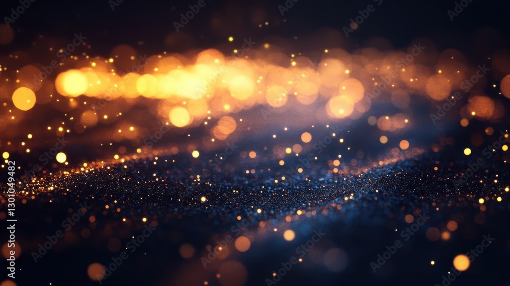 Poster abstract background with bokeh lights and glowing particle effect