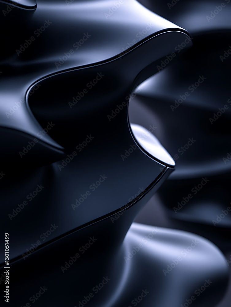 Poster elegant abstract formation with undulating dark planes creating a sleek design