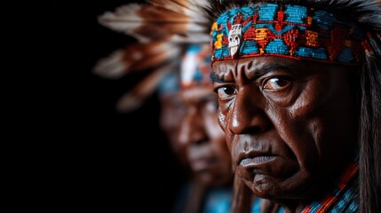 Obraz premium Tradition's Gaze: Native American Portrait