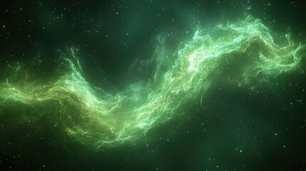 Green Nebula Cosmic Cloudscape