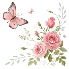 Fototapeta premium floral background with roses