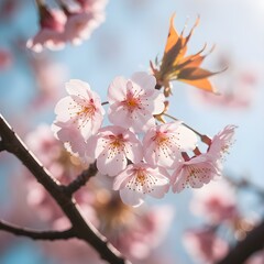 generative ai pink cherry blossom