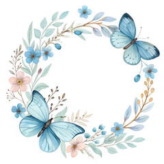 Fototapeta premium butterflies and flowers frame