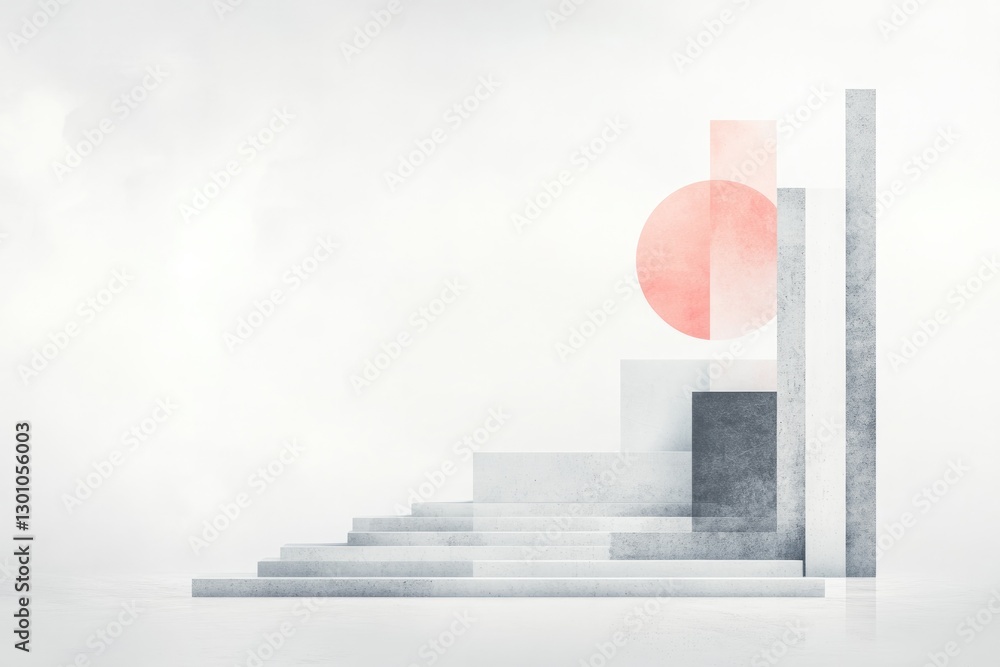 Poster visually captivating abstract design featuring dynamic geometric shapes and flowing lines set agains