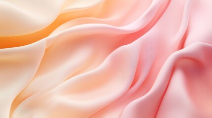 Obraz premium Soft Pastel Pink and Peach Fabric Texture Smooth Flowing Folds of Luxurious Silk