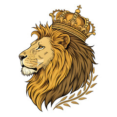 Obraz premium lion head vector illustration