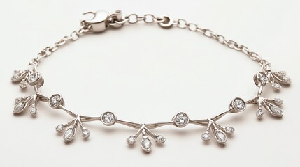Elegant silver bracelet with sparkling details.