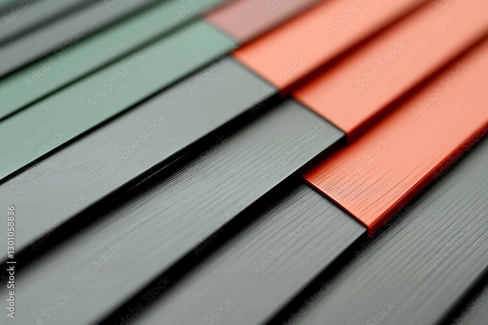 Poster textured multi-colored metallic striped surface angled close-up view design