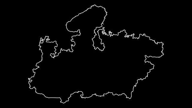 Easy to use animated map of an Indian State Madhya Pradesh