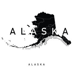 Alaska map illustration vector