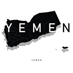 Yemen map illustration vector