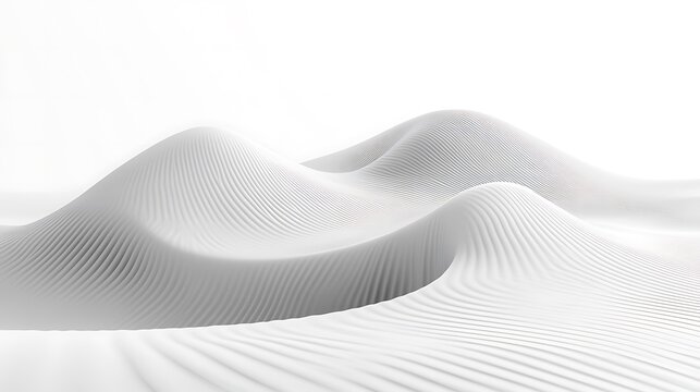 Serene depiction of gently undulating white sand dunes