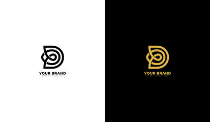 D flower logo. D rose icon