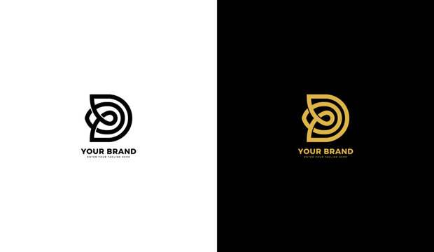 D flower logo. D rose icon