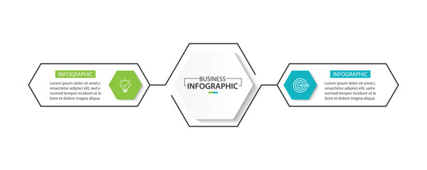 2 step process infographic template vector element