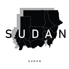 Sudan map illustration vector