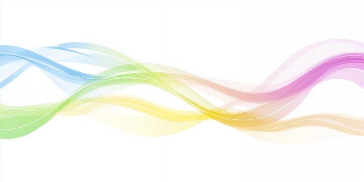 Abstract Colorful Waves Background Design Pastel Rainbow Flowing Lines