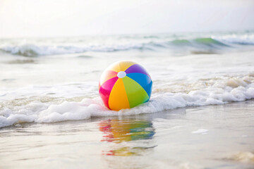 Obraz premium colorful beach ball on the beach