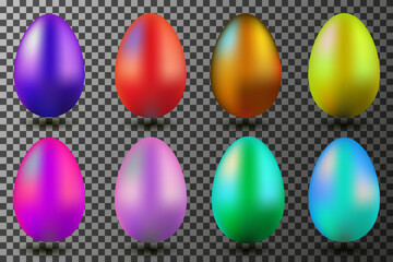 Easter egg , 3D eggs on a transparent background, colorful eggs, Vector illustration EPS10